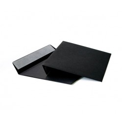 Чёрный конверт С6 (114х162), лента, цветная бумага 120 гр