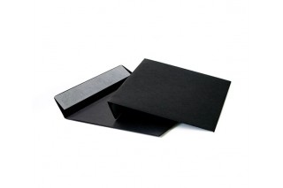 Чёрный конверт С4 (229х324), лента, цветная бумага 120 гр