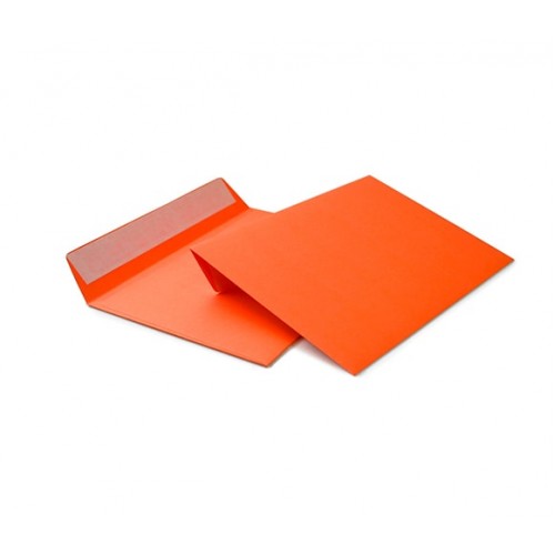 Бумажный оранжевый конверт, формат С6, лента, 114*162