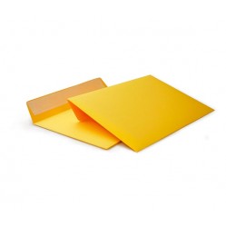 Жёлтый конверт С6 (114х162), лента, цветная бумага 120 гр