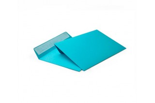 Голубой конверт С4 (229х324), лента, цветная бумага 120 гр