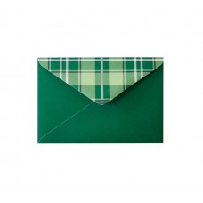 Цветной конверт C6 (114*162) с клетчатым клапаном, зелёный
