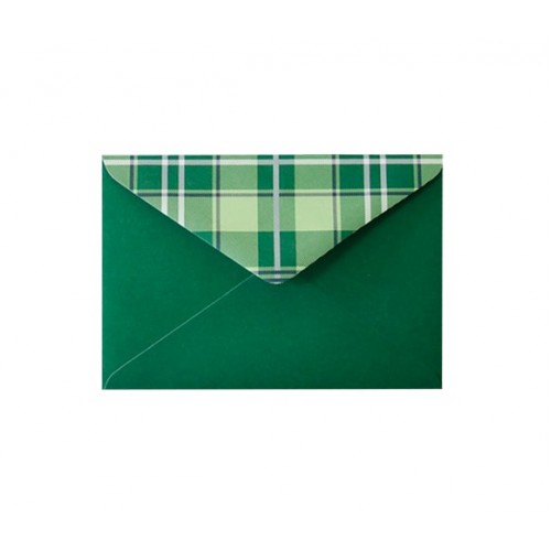 Конверт C6 (114*162), зелёный, треугольный клетчатый клапан, декстрин, пл-ть бумаги 100 гр.