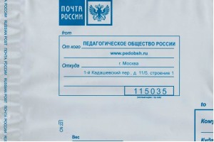 Почтовый пакет с логотипом "Педагогическое общество России""