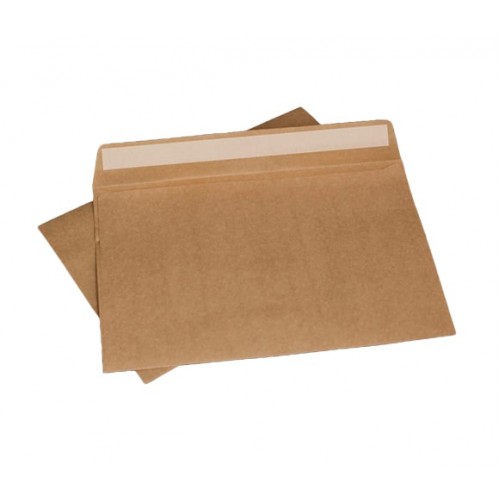 Крафтовый конверт С4 (229*324), коричневая бумага 90 гр, лента