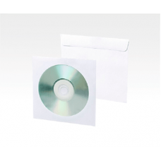 Конверт CD (125*125), декстрин, с окном, бумажный, белый