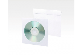 Конверт CD (125*125), декстрин, с окном, бумажный, белый