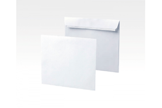 Конверт CD (125*125), лента, без окна, бумажный, белый