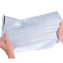 Пластиковый пакет для посылок, белый, без печати, с карманом, 800х950