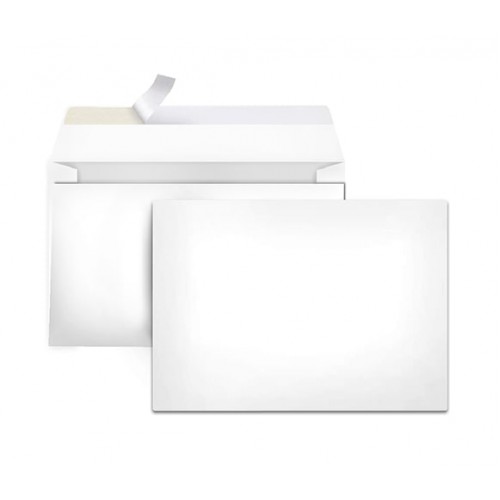 Белый почтовый конверт Е65 (110*220), лента, немаркированный, оптом