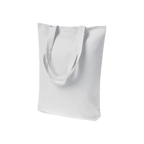 Тканевая сумка-шоппер 35х40 см, длинные ручки, без принта, цвет молочно-белый