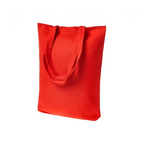 Тканевая сумка-шоппер 35х40 см, длинные ручки, без принта, цвет красный