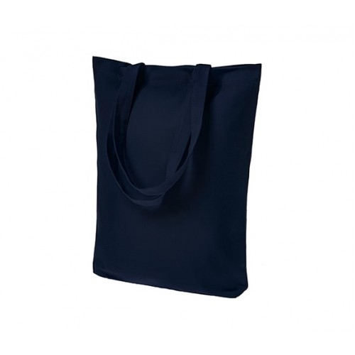 Тканевая сумка-шоппер 35х40 см, длинные ручки, без принта, цвет тёмно-синий