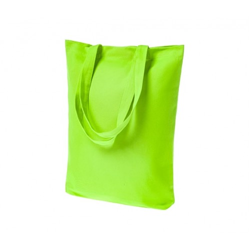Тканевая сумка-шоппер 35х40 см, длинные ручки, без принта, цвет ярко-зелёный